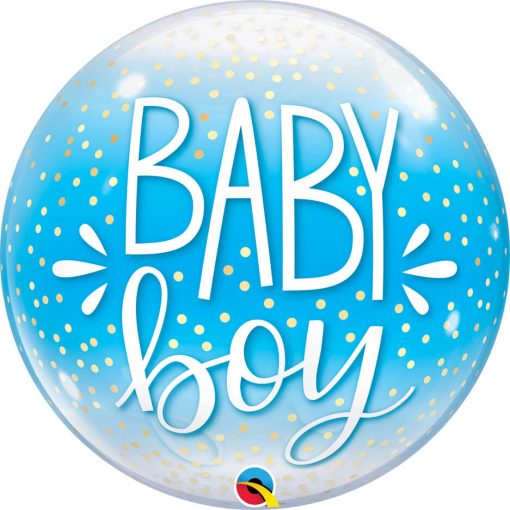 22" / 56cm Baby Boy Blue & Confetti Dots Qualatex #10040