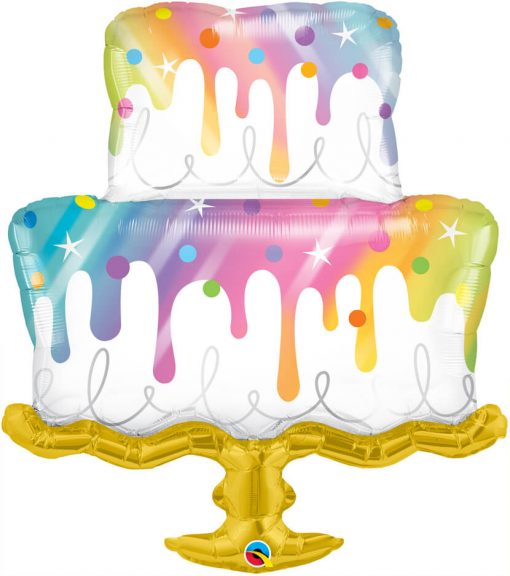 39″ / 99cm Rainbow Drip Cake Qualatex #10506