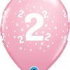 11" / 28cm 6szt Stars #2-A-Round Pink Qualatex #17825