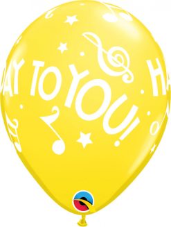 11" / 28cm Happy Birthday To You - Music Notes Carnival Asst Qualatex #18461-1