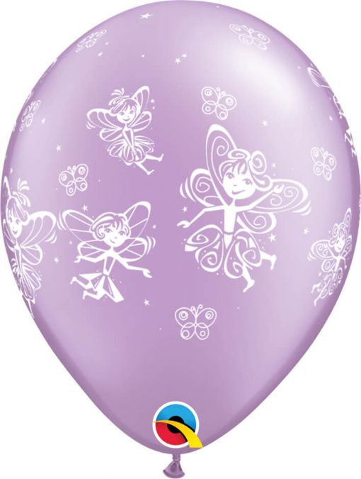 11" / 28cm Fairies & Butterflies Asst of Pearl Lavender, Pearl Magenta, Pearl Pink Qualatex #21573-1