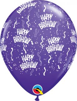 11" / 28cm Birthday-A-Round Tropical Asst Qualatex #45268-1