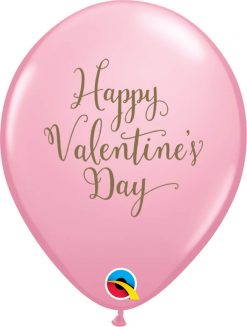 11" / 28cm Happy Valentine's Day Script Asst of Red, Pink Qualatex #48203-1