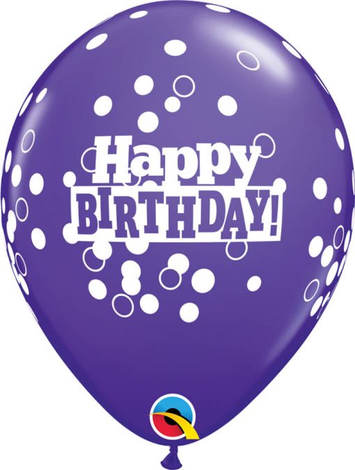 11" / 28cm 6szt Birthday Confetti Dots Retail Asst Qualatex #52975