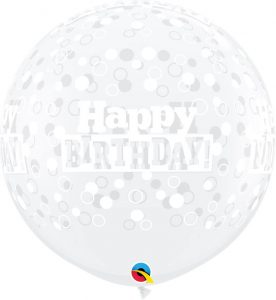 3' / 91cm Birthday Confetti Dots-A-Round Diamond Clear Qualatex #53546-1