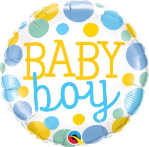 18" / 46cm Baby Boy Dots Qualatex #55385
