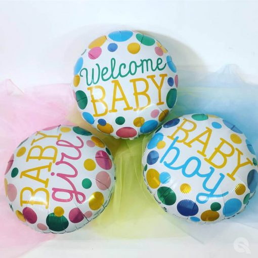 18" / 46cm Welcome Baby Dots Qualatex #55391