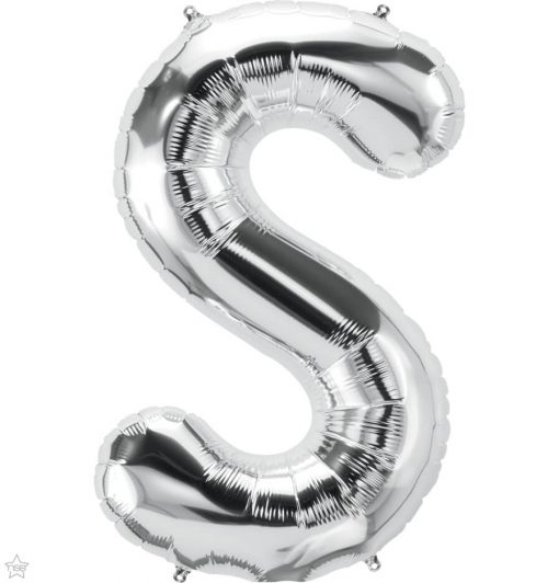 34" / 86cm Silver Letter S North Star Balloons #58974