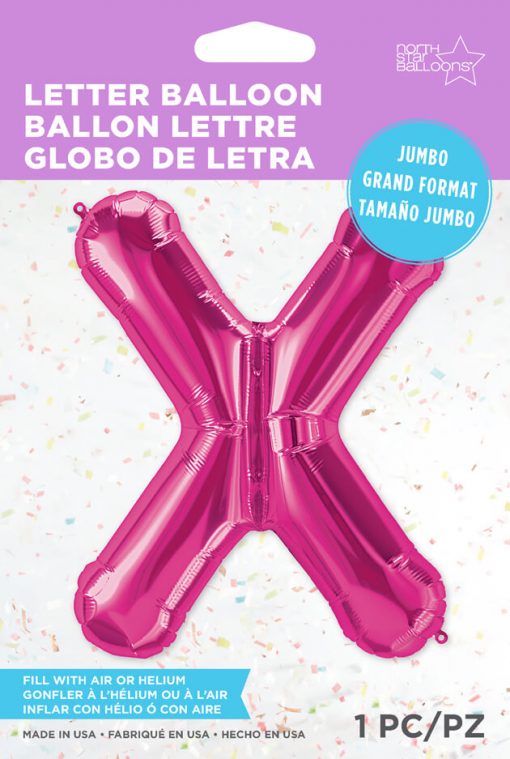 34" / 86cm Magenta Letter X North Star Balloons #59650