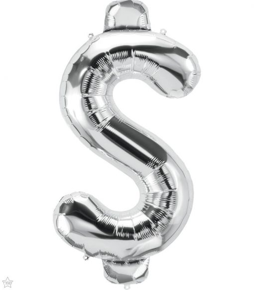 34" / 86cm Silver Symbol $ North Star Balloons #59818