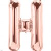 34" / 86cm Rose Gold Letter H North Star Balloons #59856