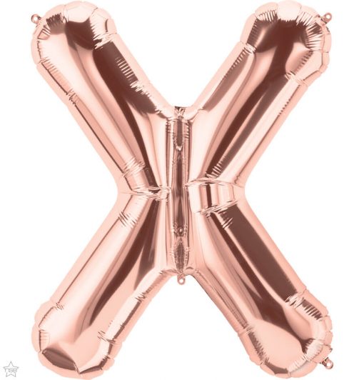 34" / 86cm Rose Gold Letter X North Star Balloons #59895