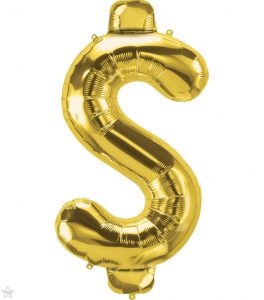 34" / 86cm Gold Symbol $ North Star Balloons #59907