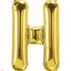 34" / 86cm Gold Letter H North Star Balloons #59926