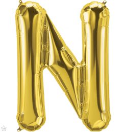 34" / 86cm Gold Letter N North Star Balloons #59938
