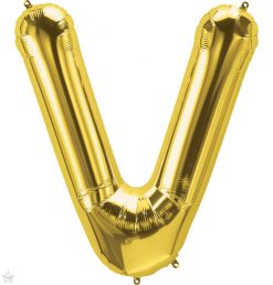 34" / 86cm Gold Letter V North Star Balloons #59954