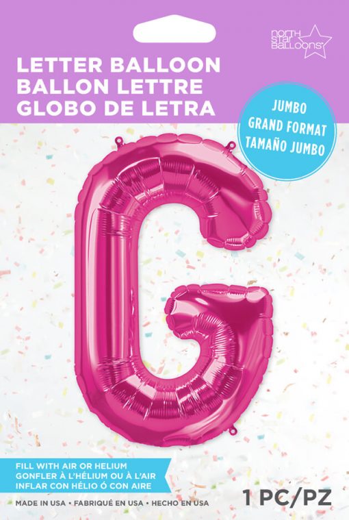 34" / 86cm Magenta Letter G North Star Balloons #59976