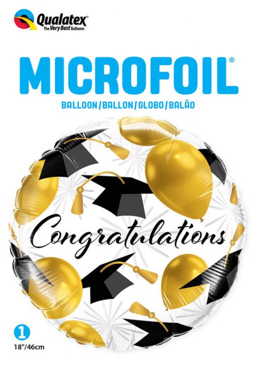 18″ / 46cm Congratulations Gold Balloons Qualatex #82283