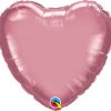 18″ / 46cm Heart Chrome® Mauve Qualatex #90047