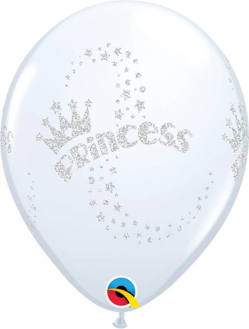 11" / 28cm Glitter Princess Asst of White, Rose Qualatex #90395-1