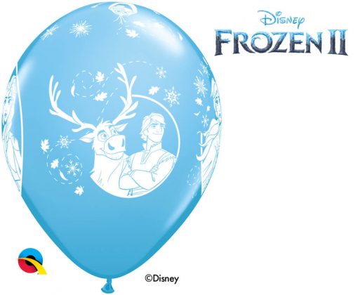 12" / 30cm 6szt Disney Frozen 2 Asst of Pale Blue, Spring Lilac Qualatex #99713
