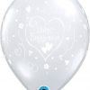 11" / 28cm Engagement Hearts-A-Round Diamond Clear Qualatex #13617-1