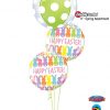 Bukiet 890 Happy Easter Polka Dot Bubble Qualatex #16872 82201-2 48955-1