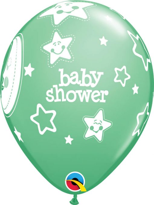 11" / 28cm 6szt Baby Shower Moon & Stars Pastel Asst Qualatex #17783