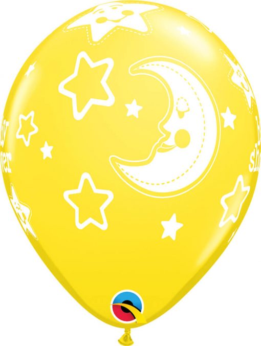 11" / 28cm 6szt Baby Shower Moon & Stars Pastel Asst Qualatex #17783