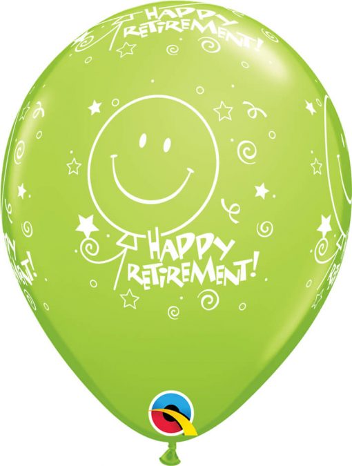 11" / 28cm 6szt Retirement! Smile-Face-A-Round Retail Asst Qualatex #18061