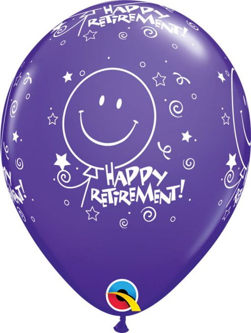 11" / 28cm 6szt Retirement! Smile-Face-A-Round Retail Asst Qualatex #18061