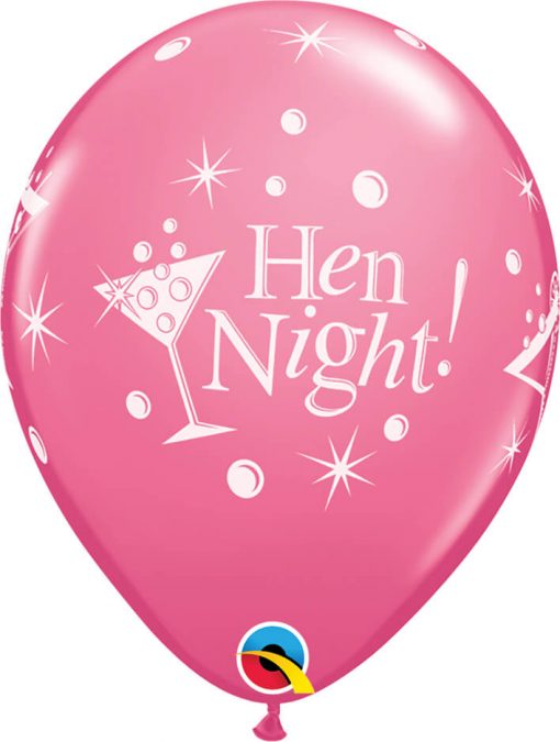 11" / 28cm Hen Night Bubbly Asst of Wild Berry, Rose Qualatex #18375-1