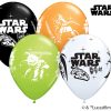 11" / 28cm Darth Vader & Yoda™ Asst of White, Lime Green, Onyx Black, Orange Qualatex #18666-1