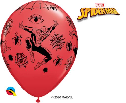 11" / 28cm MARVEL'S Spider-Man Asst of Red, White, Yellow, Robin's Egg Blue Qualatex #18671-1