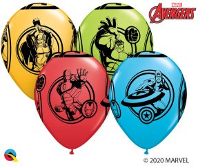 11" / 28cm MARVEL'S Avengers Assemble™ Assot of Red, Lime Green, Goldenrod, Robin's Egg Blue Qualatex #18673-1