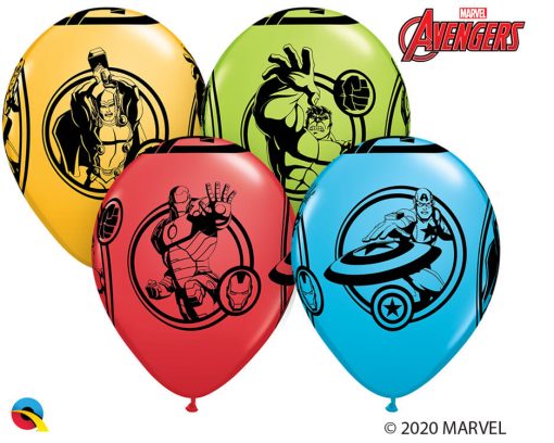 11" / 28cm MARVEL'S Avengers Assemble™ Assot of Red, Lime Green, Goldenrod, Robin's Egg Blue Qualatex #18673-1