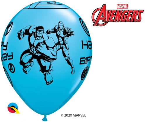 11" / 28cm MARVEL'S Avengers Assemble™ Birthday Assot of Red, Lime Green, Goldenrod, Robin's Egg Blue Qualatex #18674-1