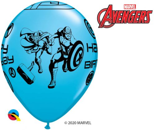 11" / 28cm MARVEL'S Avengers Assemble™ Birthday Assot of Red, Lime Green, Goldenrod, Robin's Egg Blue Qualatex #18674-1