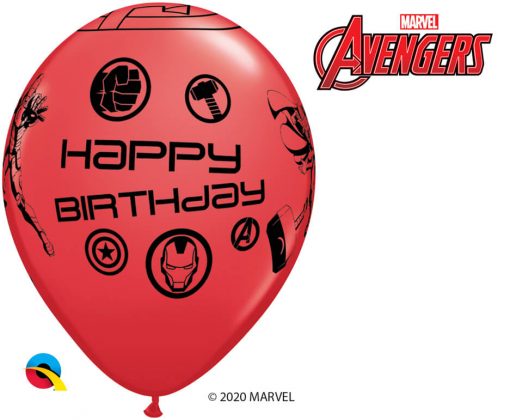 11" / 28cm MARVEL'S Avengers Assemble™ Birthday Assot of Red, Lime Green, Goldenrod, Robin's Egg Blue Qualatex #18674-1