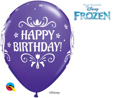 11" / 28cm Disney Frozen Birthday Asst of Wild Berry, Purple Violet, Caribbean Blue, Robin's Egg Blue Qualatex #18676-1