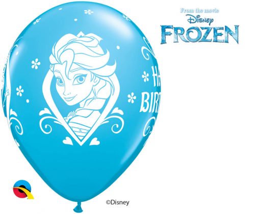 11" / 28cm Disney Frozen Birthday Asst of Wild Berry, Purple Violet, Caribbean Blue, Robin's Egg Blue Qualatex #18676-1