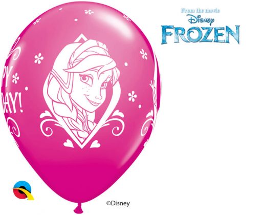 11" / 28cm Disney Frozen Birthday Asst of Wild Berry, Purple Violet, Caribbean Blue, Robin's Egg Blue Qualatex #18676-1