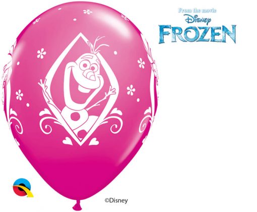 11" / 28cm Disney Frozen Birthday Asst of Wild Berry, Purple Violet, Caribbean Blue, Robin's Egg Blue Qualatex #18676-1