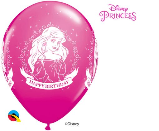 11" / 28cm Disney Princess Birthday Asst of Wild Berry, Pink, Spring Lilac Qualatex #18684-1