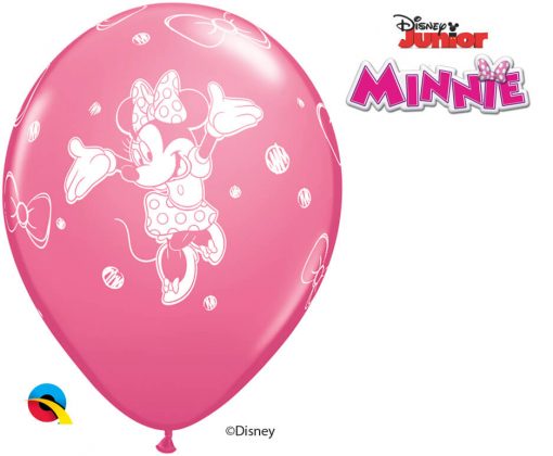 11" / 28cm Disney Minnie Asst of Wild Berry, Pink, Rose Qualatex #18685-1