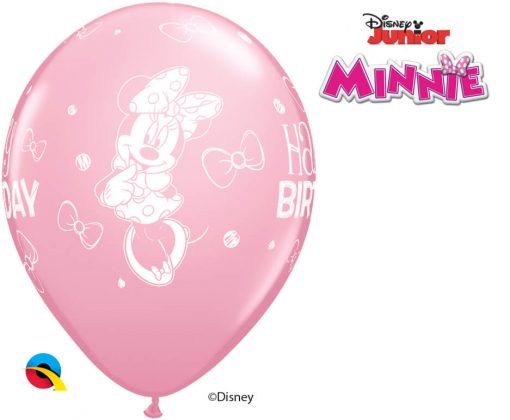 11" / 28cm Disney Minnie Mouse Birthday Asst of Wild Berry, Pink, Rose Qualatex #18686-1