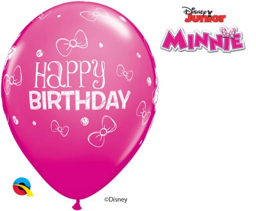 11" / 28cm Disney Minnie Mouse Birthday Asst of Wild Berry, Pink, Rose Qualatex #18686-1