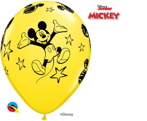 11" / 28cm Disney Mickey Asst of Red, Pale Blue, Yellow Qualatex #18688-1