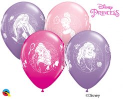 12" / 30cm 6szt Disney Princess Cameos Asst of Wild Berry, Pink, Spring Lilac Qualatex #19229