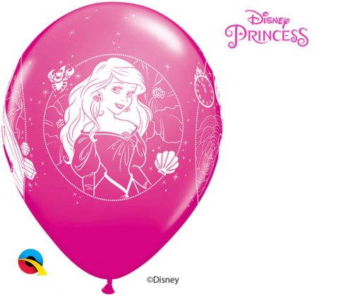 12" / 30cm 6szt Disney Princess Cameos Asst of Wild Berry, Pink, Spring Lilac Qualatex #19229